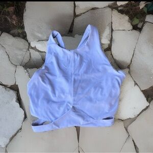 Athleta Conscious Cut Out  Crop Top Size Medium Crossover Sports Bra White